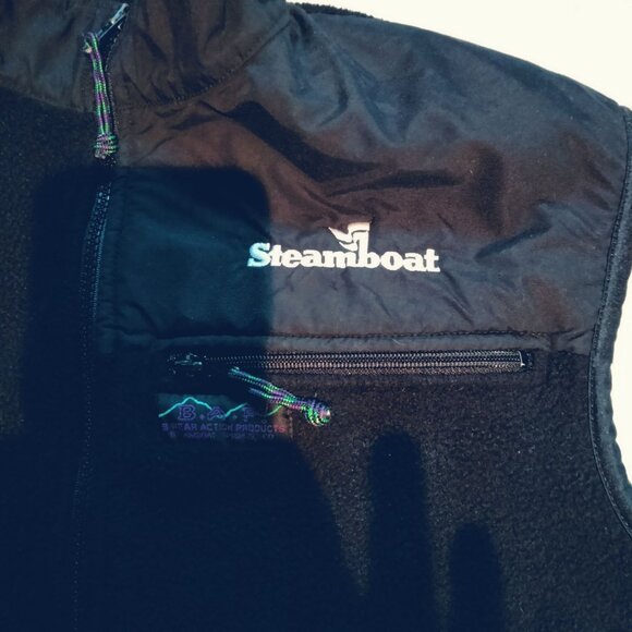 Steamboat Black Fleece Vest With Zippered Pockets Medium - Picture 3 of 7